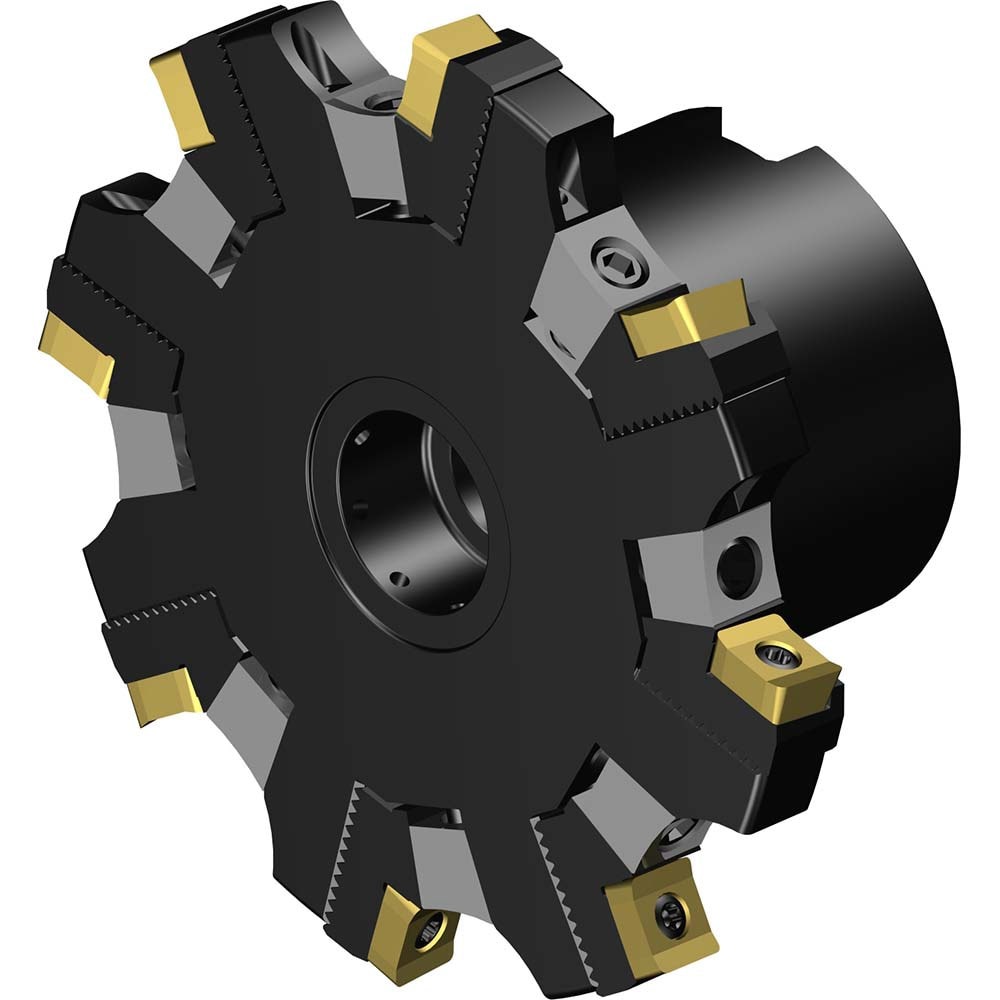 Indexable Slotting Cutter: 100 mm Cutter Dia, Arbor Hole Connection, 7.6 mm Max Depth of Cut, 27 mm Hole