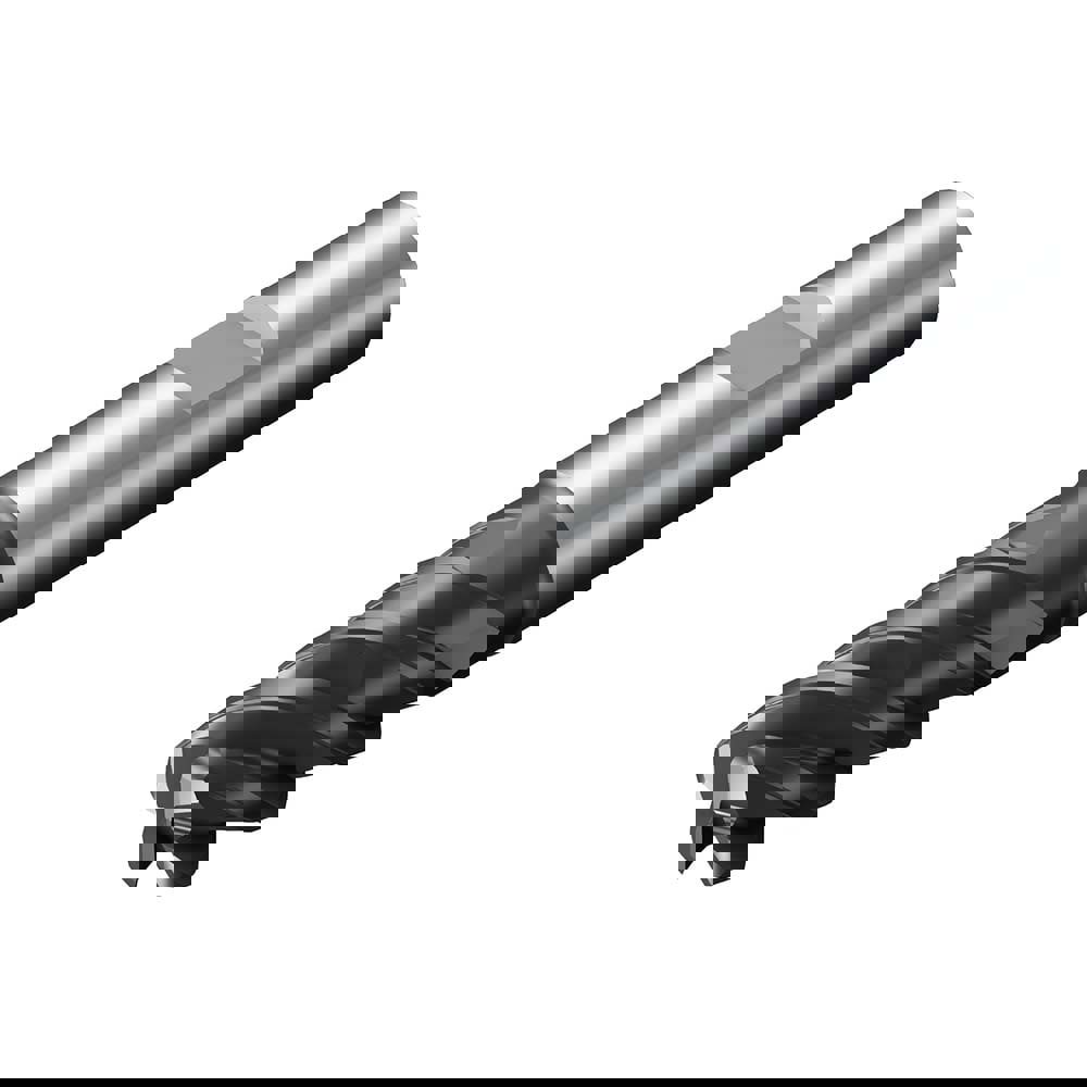 Corner Radius End Mill: 4 mm Dia, 11 mm LOC, 0.5 mm Radius, 3 Flutes, Solid Carbide