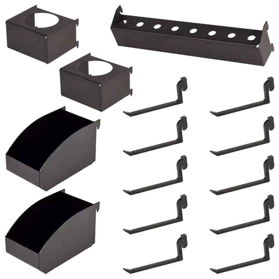 Mobile Bench, Stand & Center Accessories; Accessory Type: 15-Piece Accessory Kit ; For Use With: Gridlok Metal Pegboard and Flextur Carts ; Material: Steel