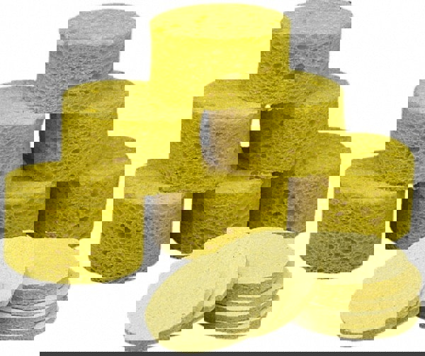 SPONGE, CELLULOSE, COARSE-TEXTURED, COMPRESSED, NATURAL, 2-1/4