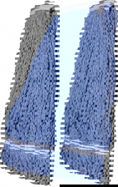 Wet Mop Loop: Clamp Jaw, Small, Blue Mop, Blended Fiber