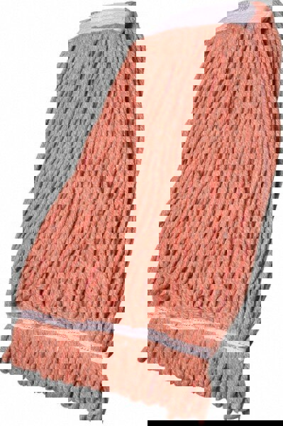 Wet Mop Loop: Clamp Jaw, Medium, Orange Mop, Blended Fiber