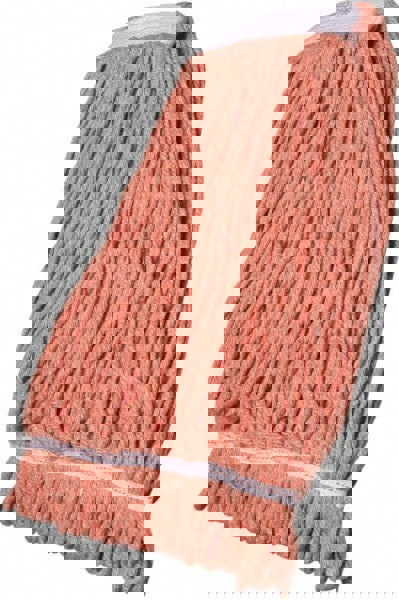 Wet Mop Loop: Clamp Jaw, Medium, Orange Mop, Blended Fiber