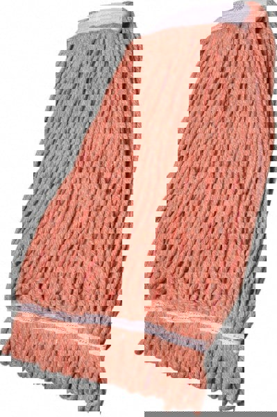 Wet Mop Loop: Clamp Jaw, Large, Orange Mop, Blended Fiber
