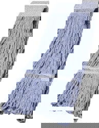 MOP HEAD, WET, LOOPED-END, ANTI-MICROBIAL, 16 OZ., BLUE