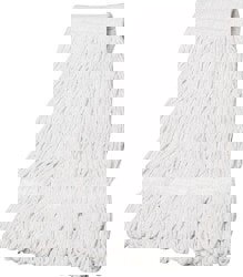 MOP HEAD, WET, LOOPED-END, ANTI-MICROBIAL, 20 OZ., WHITE