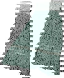 MOP HEAD, WET, LOOPED-END, ANTI-MICROBIAL, 24 OZ., GREEN