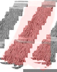 MOP HEAD, WET, LOOPED-END, ANTI-MICROBIAL, 16 OZ., RED