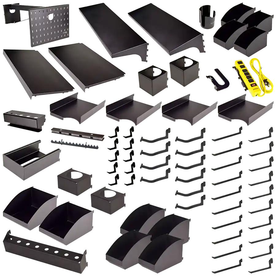 Mobile Bench, Stand & Center Accessories; Accessory Type: 71-Piece Accessory Kit ; For Use With: Gridlok Pegboard/Tool Board Panels ; Material: Steel