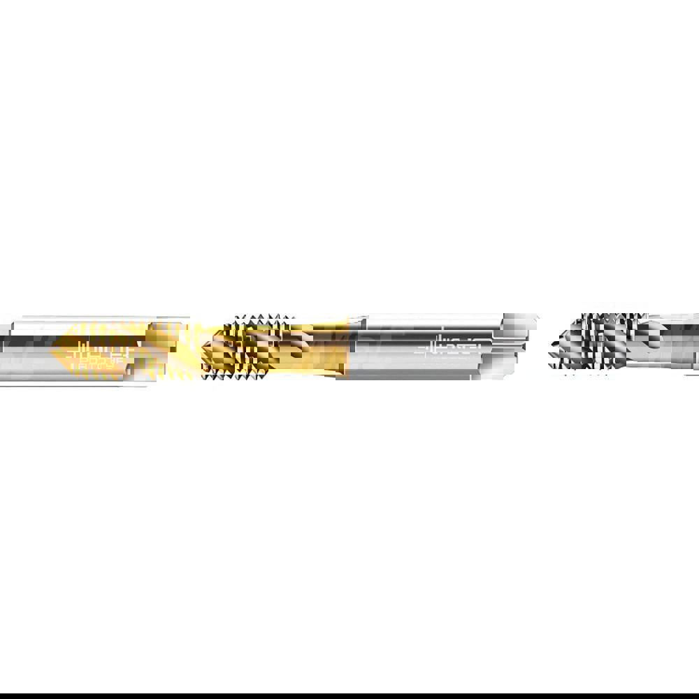 Spiral Flute Tap: 5/16-24 UNF, 3 Flutes, Semi-Bottoming, 2B Class of Fit, High Speed Steel, TiN Coated