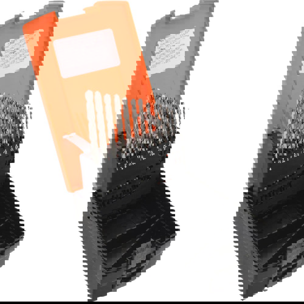 Drill Bit Set: Jobber Length Drill Bits, 13 Pc, 118 &deg;, High Speed Steel