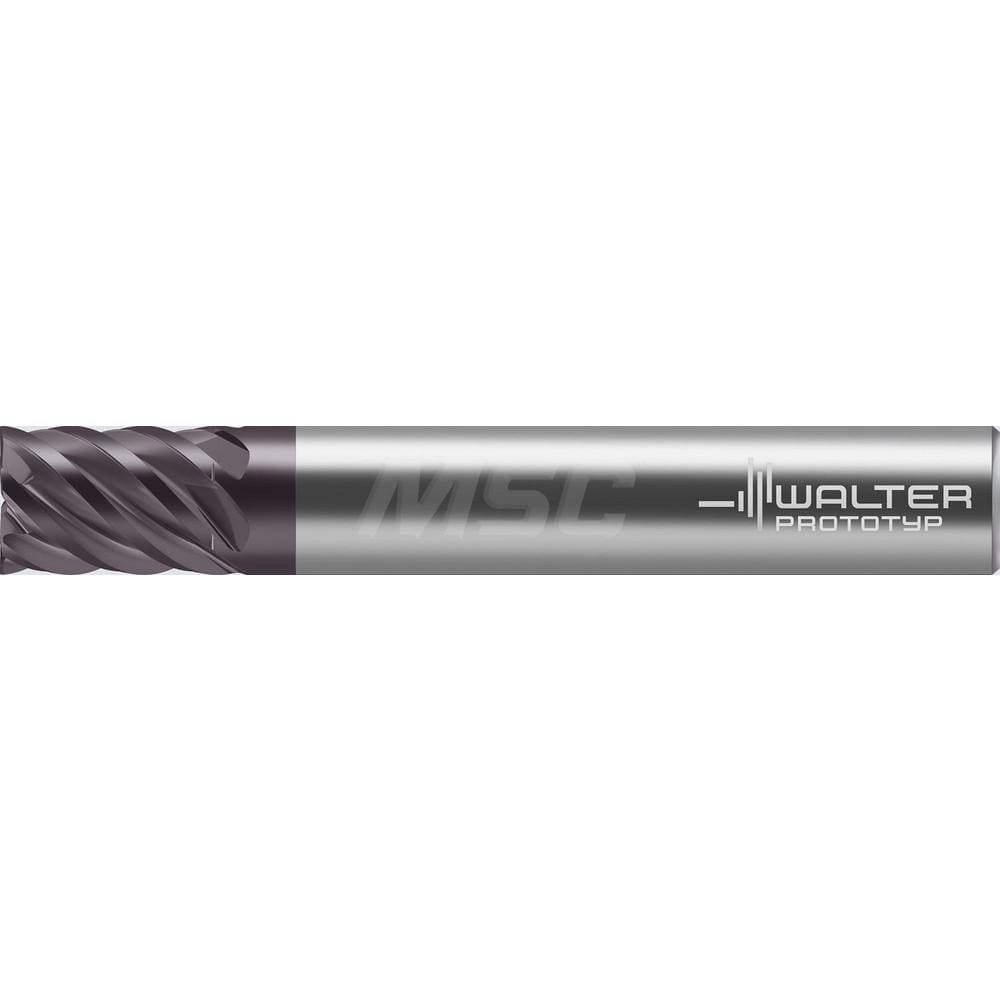 Square End Mill: 1/4'' Dia, 1/2'' LOC, 1/4'' Shank Dia, 2-1/2'' OAL, 6 Flutes, Solid Carbide