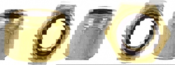 Hex Lock Nut: Insert, Nylon Insert, 5/16-18, Brass, Bright/Uncoated