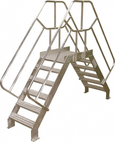 7-Step Aluminum Crossover Bridge Platform: 500 lb Capacity