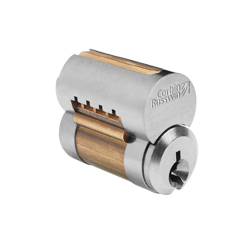 Cylinders; Type: Removeable Core ; Keying: 59D1 Keyway ; Number of Pins: 6 ; Finish/Coating: Satin Chrome