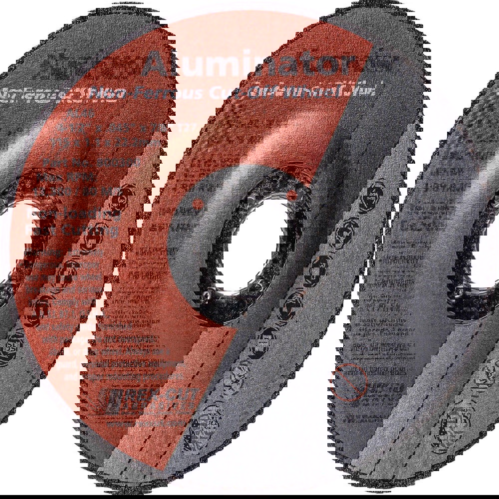 Cutoff Wheels; Wheel Diameter (Inch): 4-1/2 ; Wheel Thickness (Inch): 0.045 ; Hole Size (Inch): 7/8 ; Abrasive Material: Aluminum Oxide ; Reinforced: Reinforced ; Grit: 46