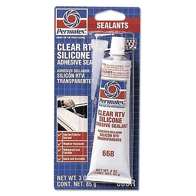 Joint Sealant: 3 oz Tube, Clear, RTV Silicone