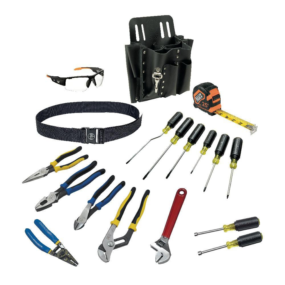 Combination Hand Tool Set: 18 Pc, Electrician's Tool Set