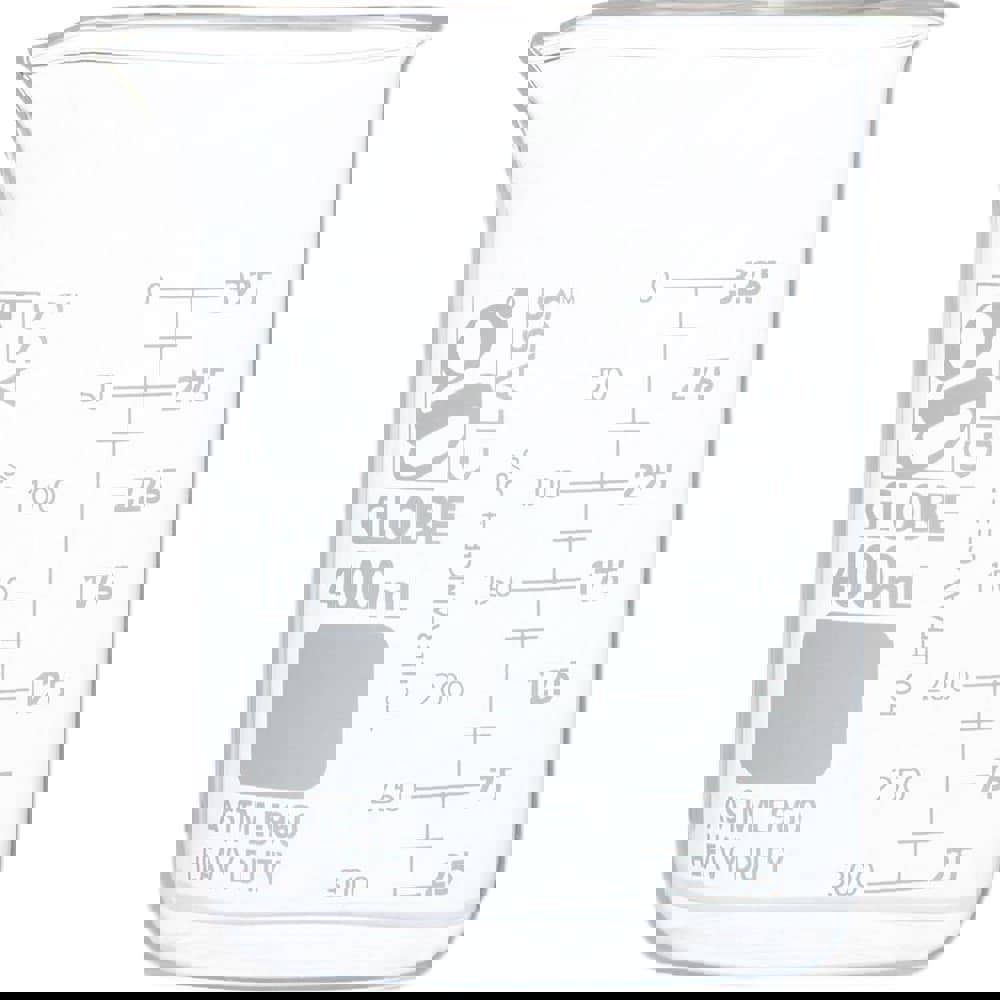 Beakers & Pipettes; Beaker Type: Griffin Style Graduated Beaker ; Volume Capacity: 400.0ml ; Material: Glass ; Maximum Temperature: 392F ; Labware Transparency: Transparent ; Graduations: Yes