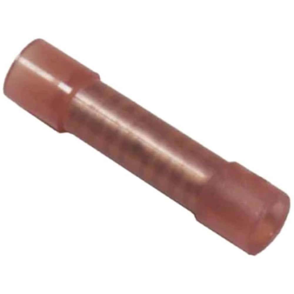 Butt Splice Terminals; Insulation Type: Insulated ; Insulation Material: Nylon ; Connection Type: Heat Shrink ; Compatible Wire Size (AWG): 22 to 18 ; Color: Red ; Overall Length (Inch): 1in