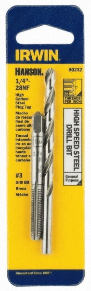 Tap & Drill Set: 1/4-28 Taps, #3 Drills