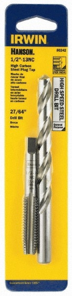 Tap & Drill Set: 1/2-13 Taps, 27/64