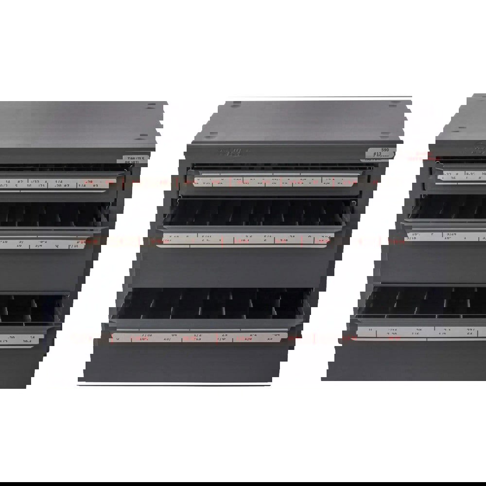 Drill Bit Storage; For Use With: Fractional Inch Sizes ; Material: Steel ; Number Of Drawers: 3