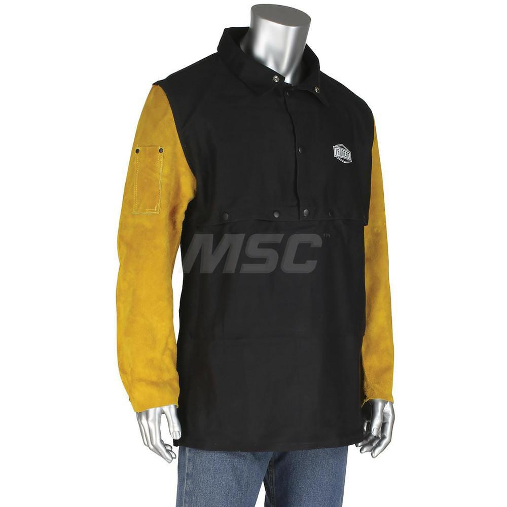 Cape Sleeve with Apron: Flame-Resistant, Cotton Woven Fabric & Cow Split Leather, 14
