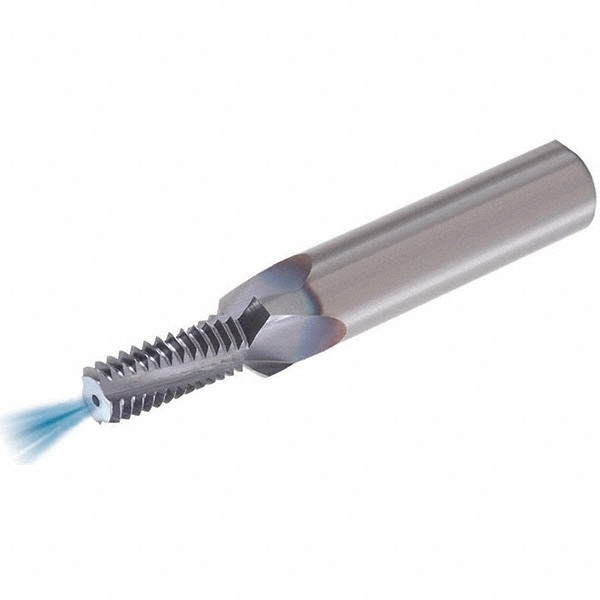 Helical Flute Thread Mill: 3/8-16, Internal, 3 Flute, 1/2