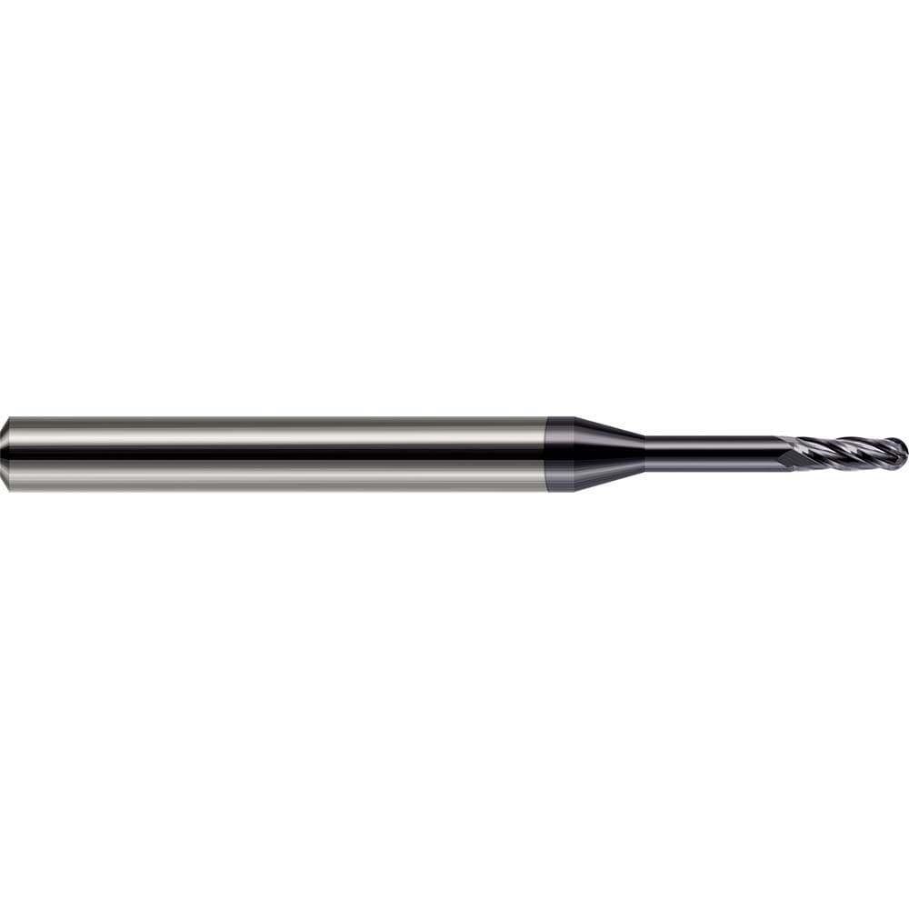 Ball End Mills; Mill Diameter (Inch): 1/32in ; Mill Diameter (Decimal Inch): 0.0310in ; Number Of Flutes: 4 ; End Mill Material: Solid Carbide ; Length of Cut (Inch): 3/32 ; Shank Diameter (Inch): 1/8in