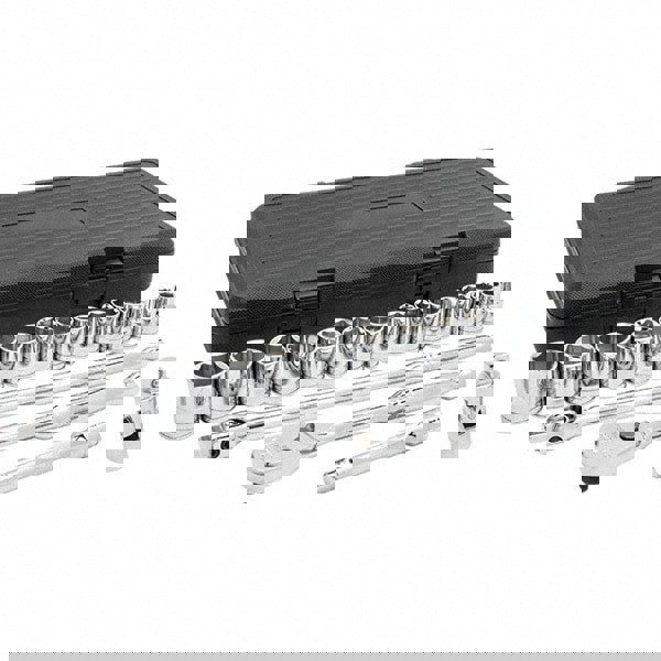 Standard Socket Set: 19 Pc, 1/2