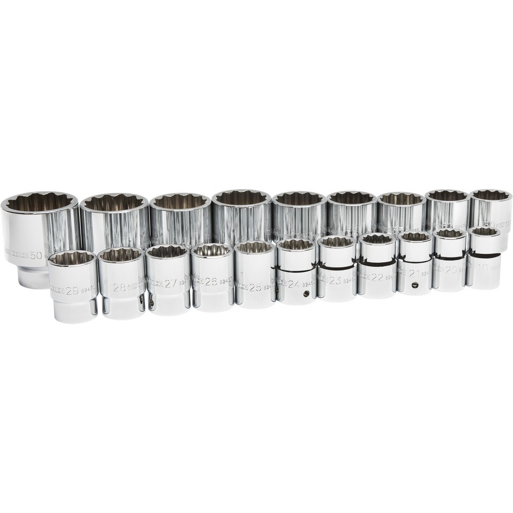 Socket Sets; Set Type: Socket Set ; Drive Size: 3/4 ; Minimum Size (mm): 19.00 ; Maximum Size (mm): 50.00 ; Tool Type: Socket Set ; Material: Alloy Steel