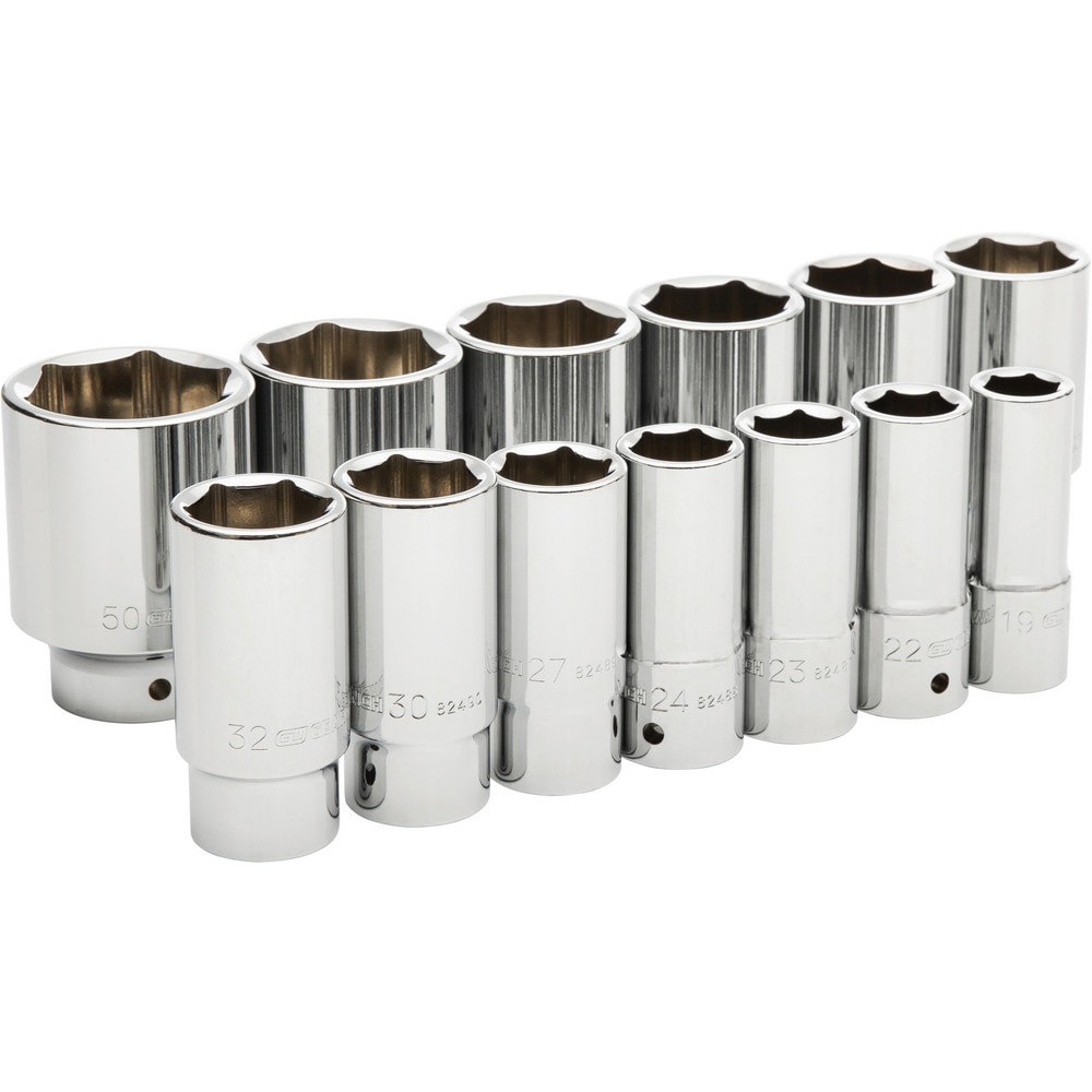 Socket Sets; Set Type: Socket Set ; Drive Size: 1/2 ; Minimum Size (mm): 19.00 ; Maximum Size (mm): 50.00 ; Tool Type: Socket Set ; Material: Alloy Steel