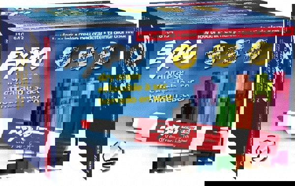 Aqua, Black, Blue, Brown, Green, Lime, Orange, Pink, Plum, Pumpkin, Purple & Red Low Odor Chisel Tip 12 Pack Dry Erase Markers