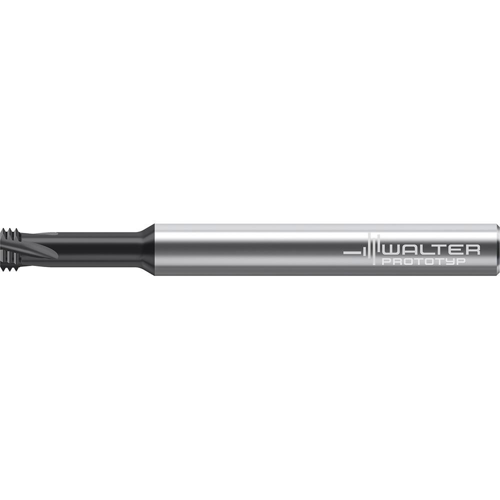 Helical Flute Thread Mills; Material: Solid Carbide ; Thread Type: Internal ; Shank Type: Straight-Cylindrical ; Overall Length (Decimal Inch): 2.2440 ; Thread Standard: Metric ; Flute Direction: Right Hand
