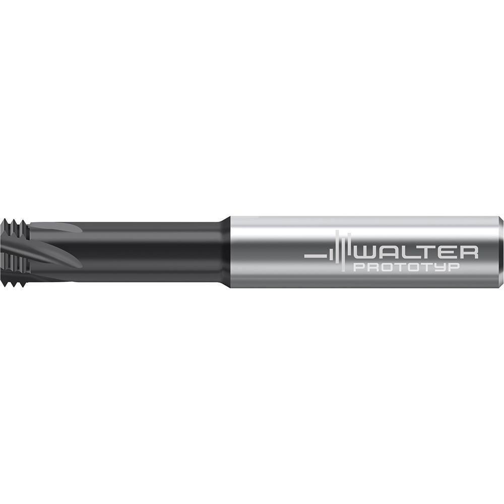 Helical Flute Thread Mills; Material: Solid Carbide ; Thread Type: Internal ; Shank Type: Straight-Cylindrical ; Overall Length (Decimal Inch): 3.2680 ; Thread Standard: Metric ; Flute Direction: Right Hand