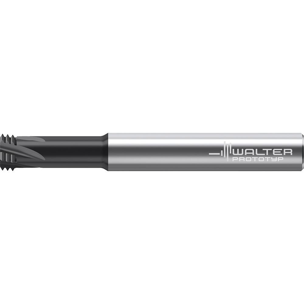 Helical Flute Thread Mills; Material: Solid Carbide ; Thread Type: Internal ; Shank Type: Straight-Cylindrical ; Overall Length (Decimal Inch): 2.4800 ; Thread Standard: UNF ; Flute Direction: Right Hand