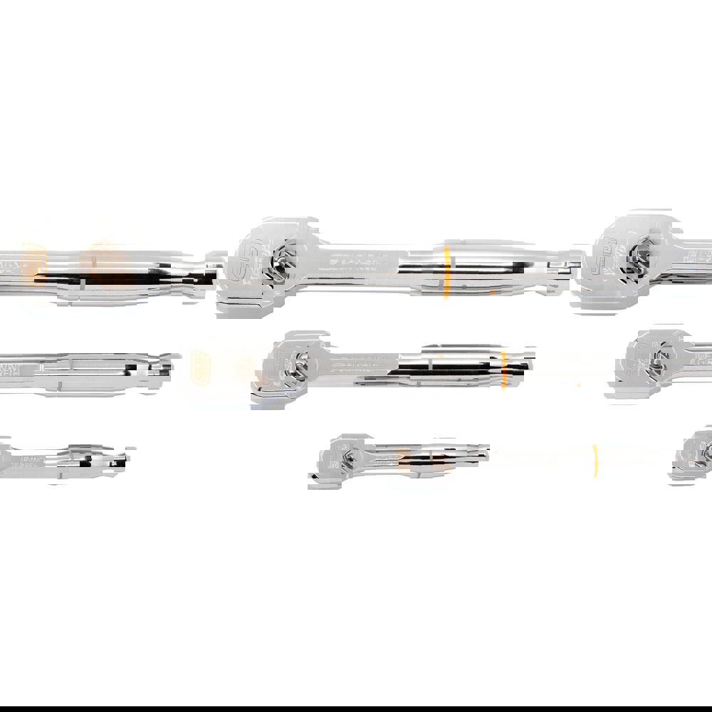Ratchet Sets; Drive Size: 1/4, 3/8, 1/2 ; Overall Length (Inch): Various ; Head Shape: Teardrop ; Head Style: Flex ; Head Features: Flat & Flex; Reversible; Standard ; Material: Alloy Steel