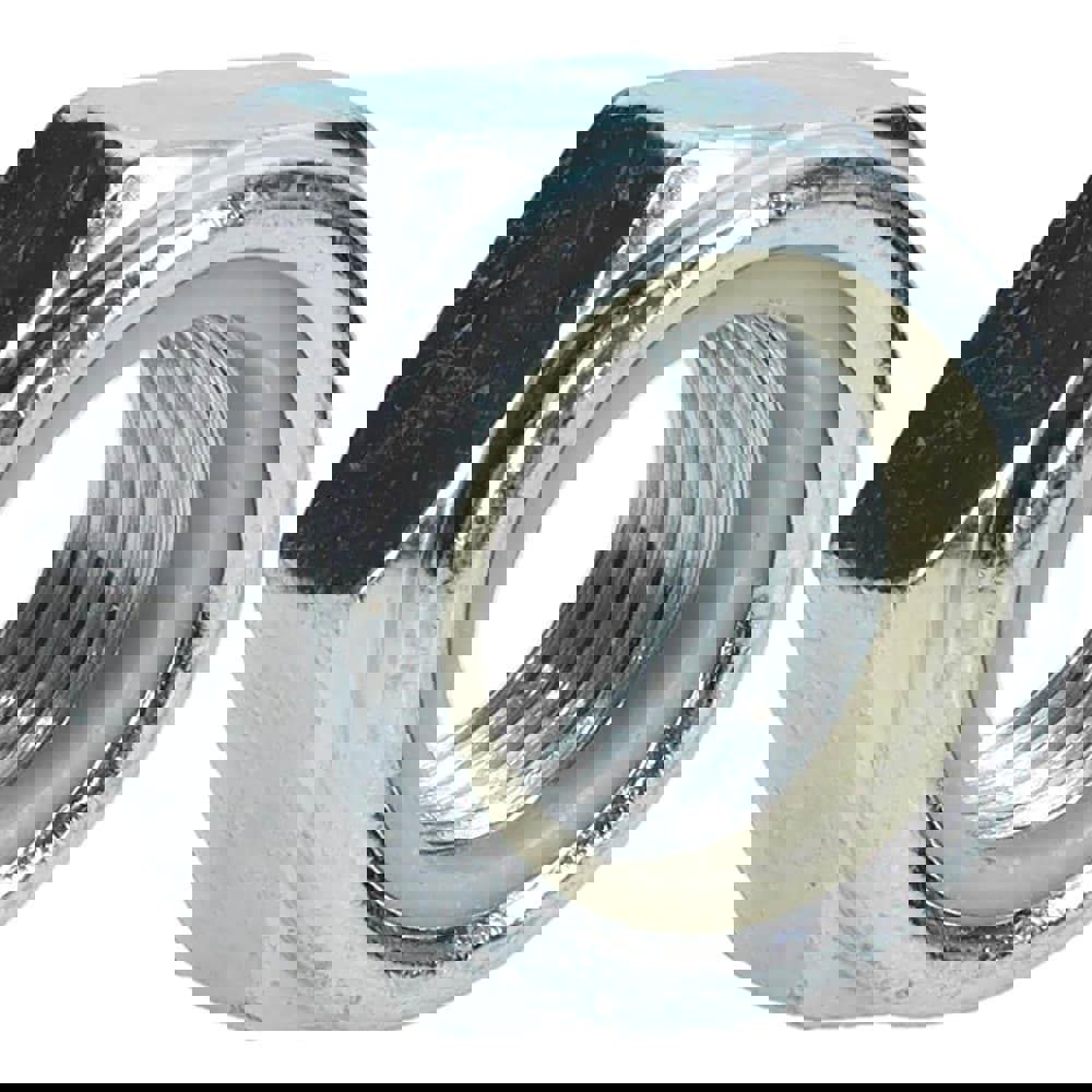 Hex Lock Nut: Insert Lock, Nylon Insert, M24x3, Grade 8 Steel, Zinc Finish