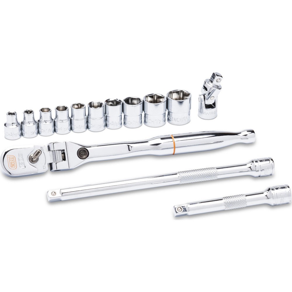 Ratchet & Socket Set Socket Set: 14 Pc,