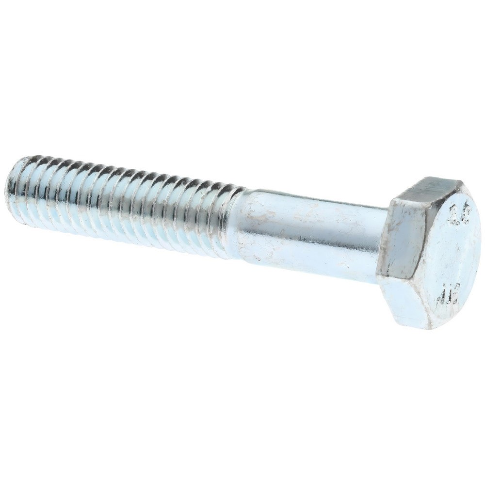 Hex Head Cap Screw: M6x1, 35.00 mm Length Under Head, Grade 8.8 Steel, Zinc Finish