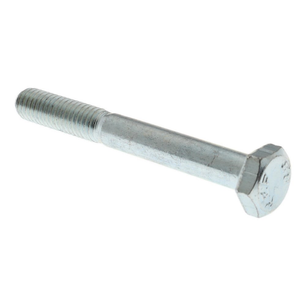 Hex Head Cap Screw: M6x1, 50.00 mm Length Under Head, Grade 8.8 Steel, Zinc Finish
