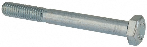 Hex Head Cap Screw: M6x1, 55.00 mm Length Under Head, Grade 8.8 Steel, Zinc Finish