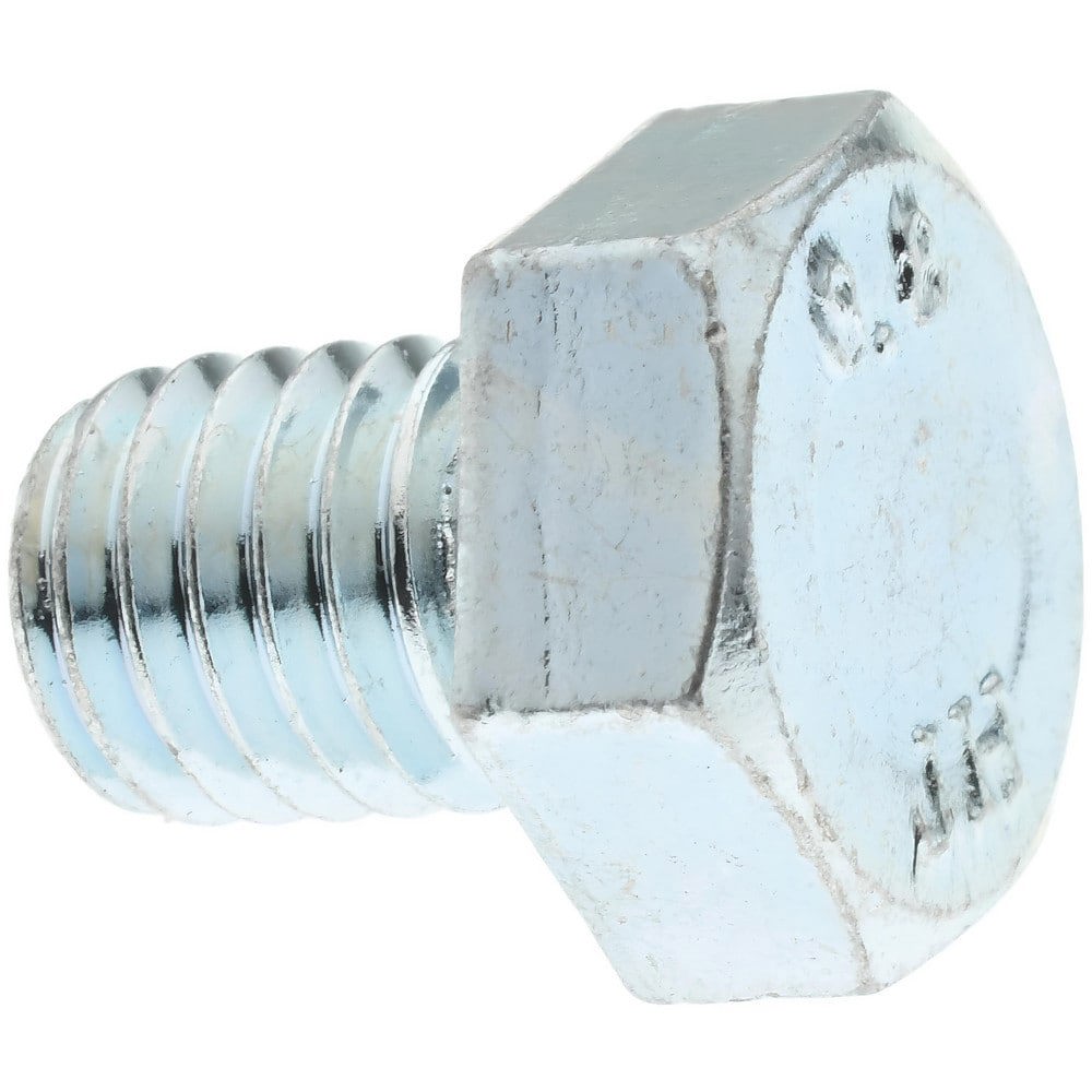Hex Head Cap Screw: M8x1.25, 10.00 mm Length Under Head, Grade 8.8 Steel, Zinc Finish