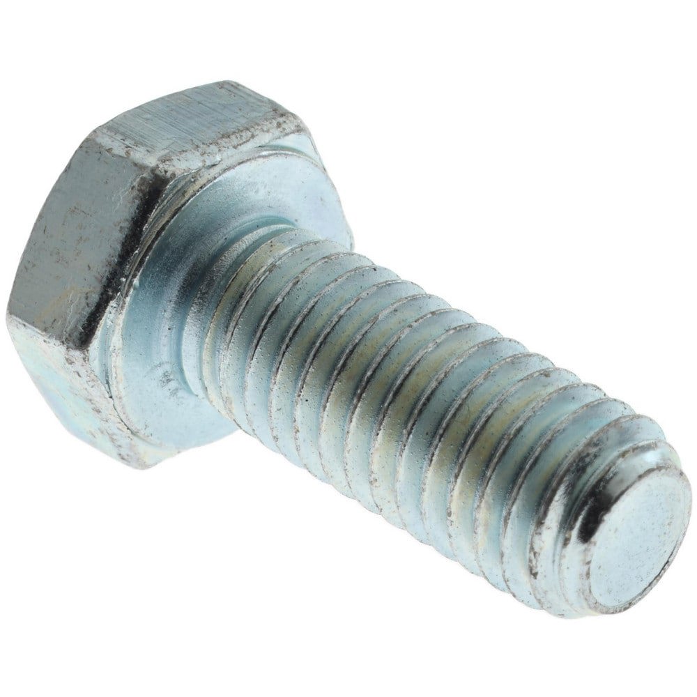 Hex Head Cap Screw: M8x1.25, 20.00 mm Length Under Head, Grade 8.8 Steel, Zinc Finish
