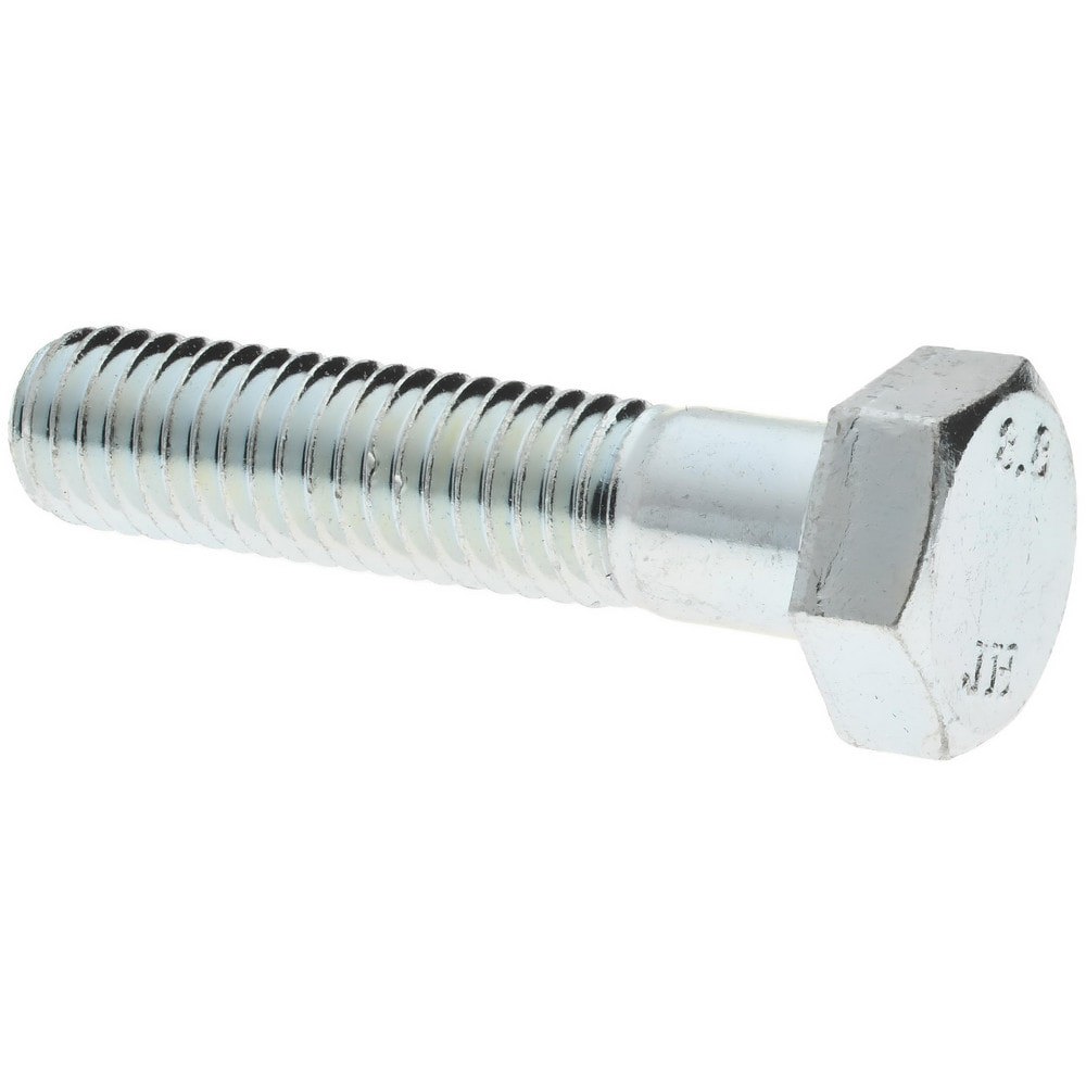 Hex Head Cap Screw: M8x1.25, 35.00 mm Length Under Head, Grade 8.8 Steel, Zinc Finish