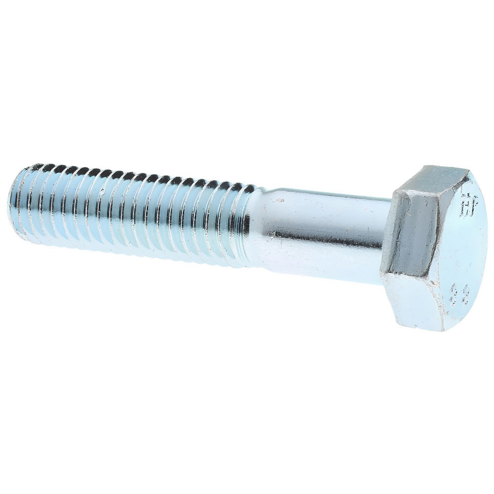 Hex Head Cap Screw: M8x1.25, 40.00 mm Length Under Head, Grade 8.8 Steel, Zinc Finish