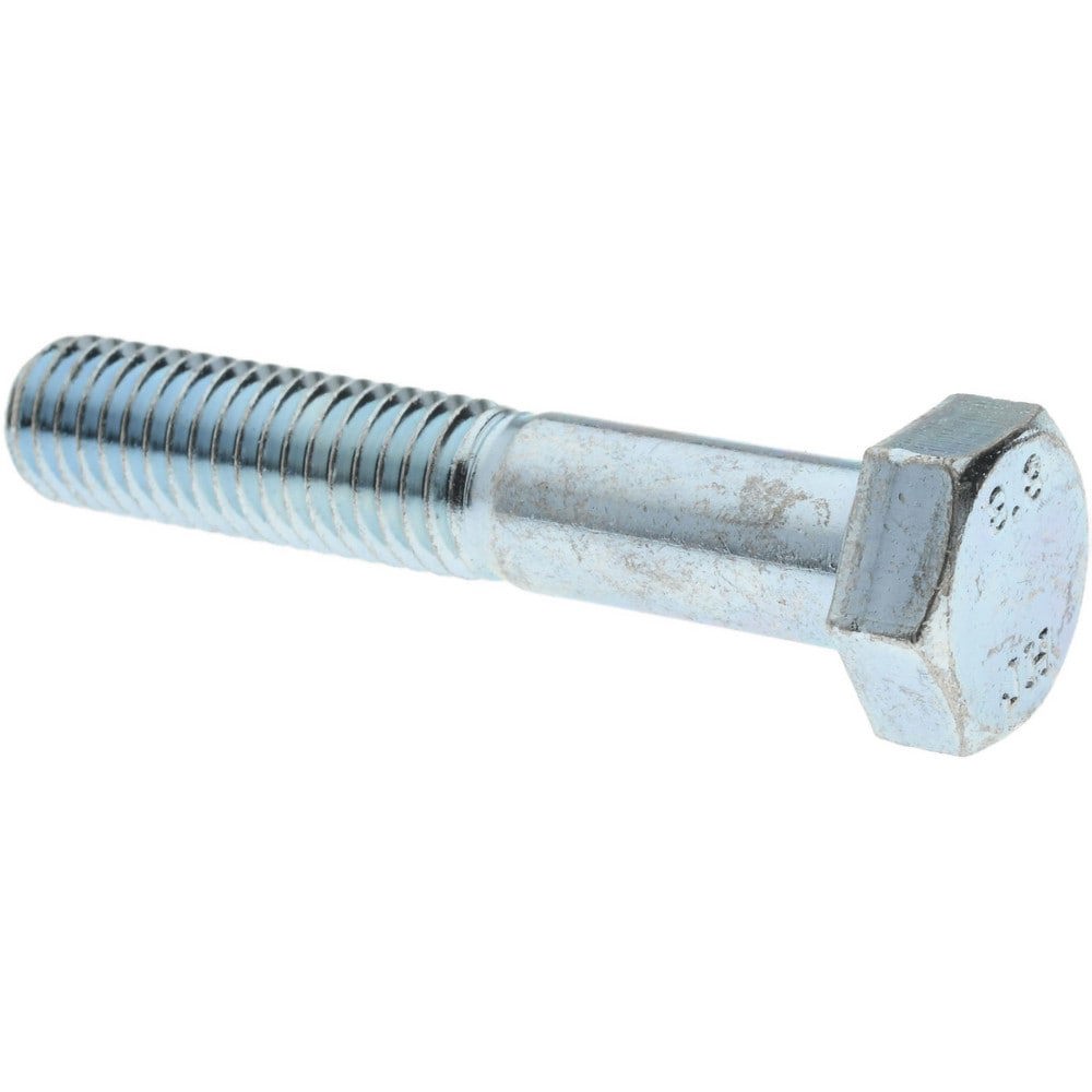 Hex Head Cap Screw: M8x1.25, 45.00 mm Length Under Head, Grade 8.8 Steel, Zinc Finish