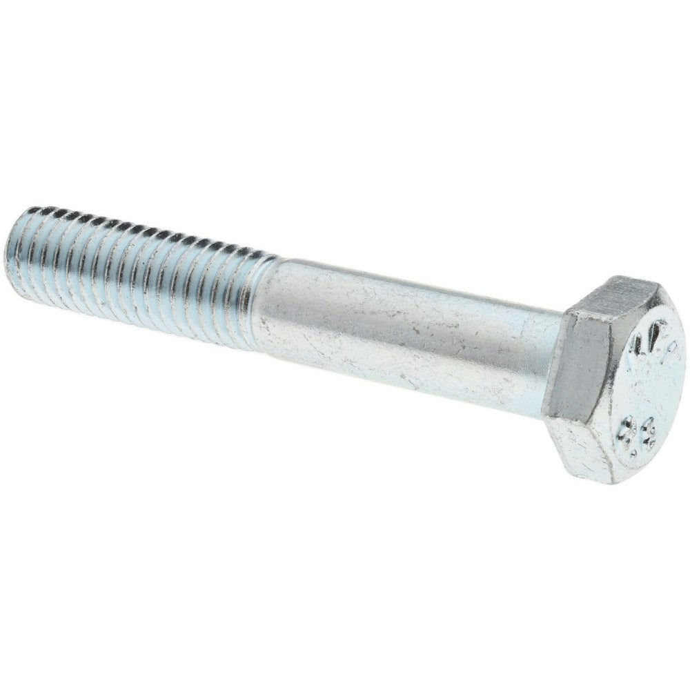 Hex Head Cap Screw: M8 x 1.25 x 50 mm, Grade 8.8 Steel, Zinc-Plated