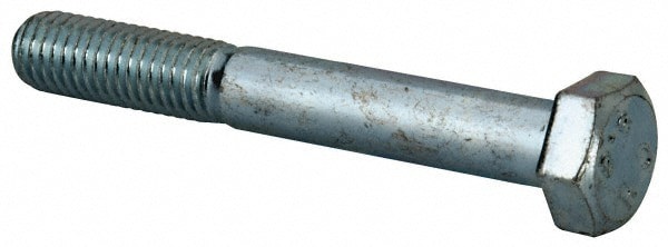 Hex Head Cap Screw: M8x1.25, 60.00 mm Length Under Head, Grade 8.8 Steel, Zinc Finish